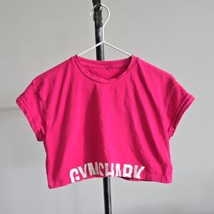 Gymshark Pink Cropped Logo Tee